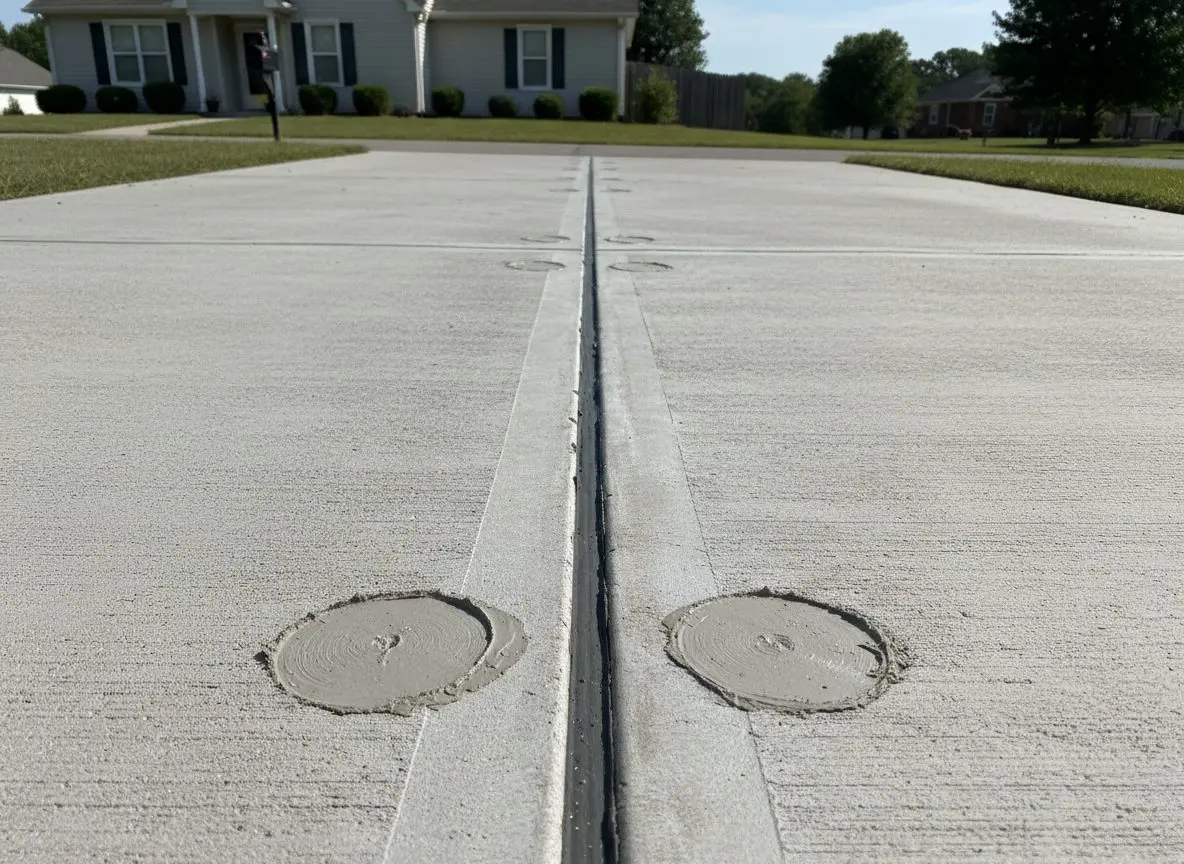 Sunken driveway releveling in Conway