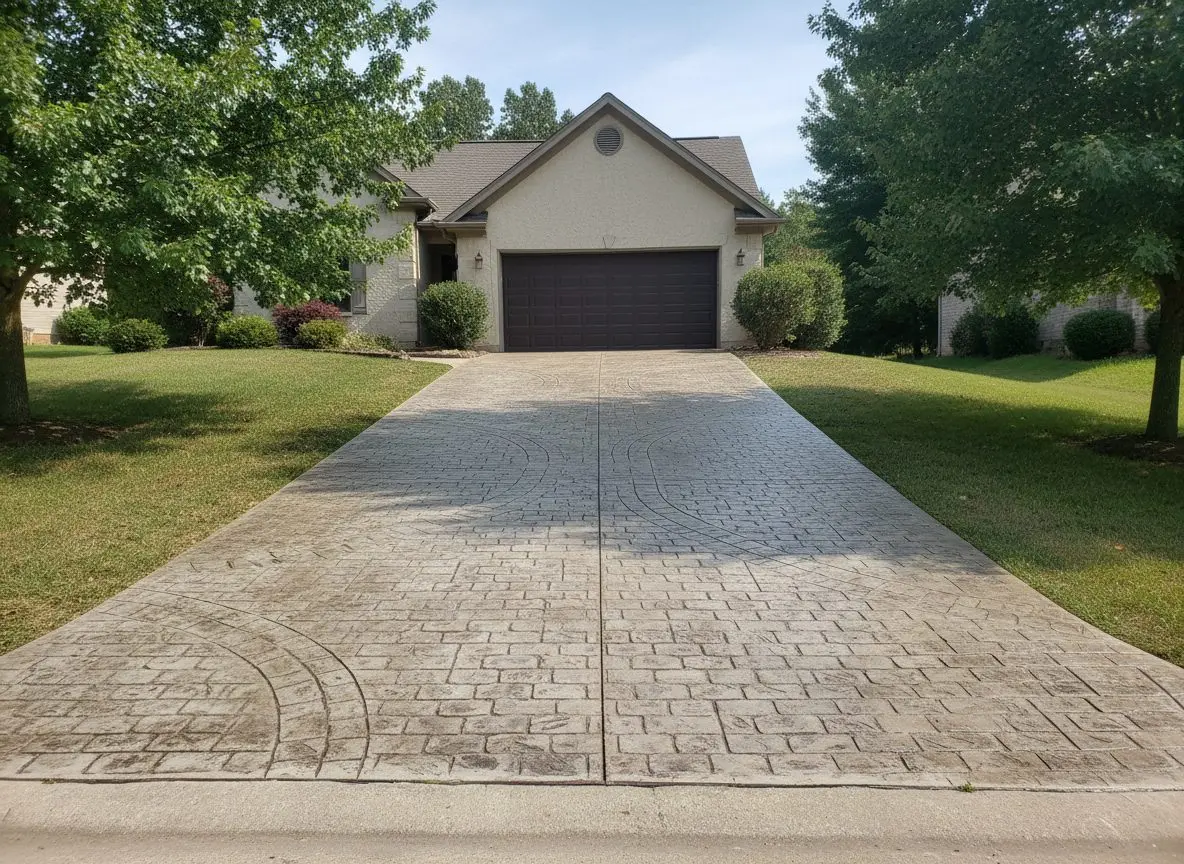Stamped cobblestone driveway in Conway