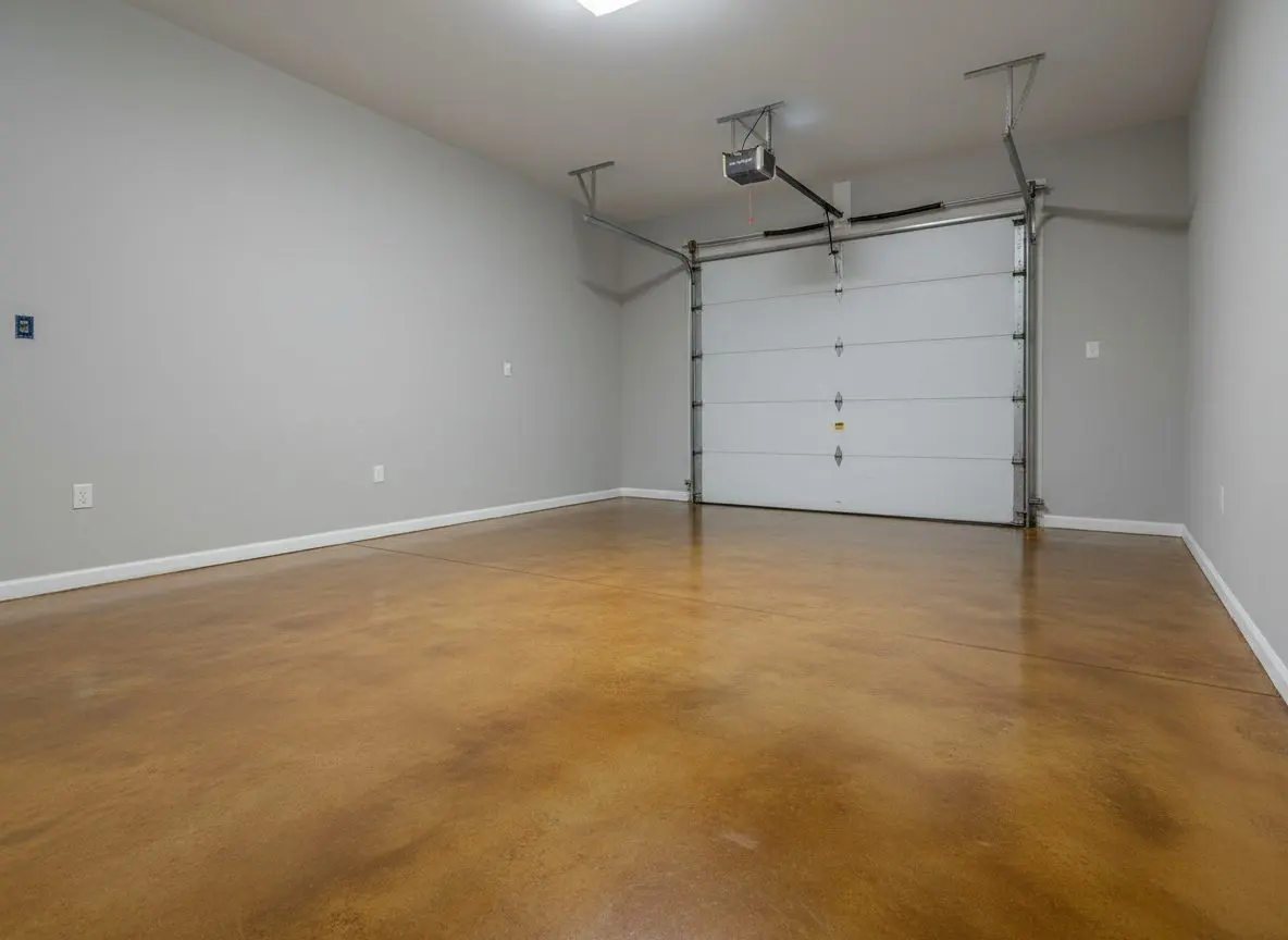Acid-stained garage floor in Maumelle