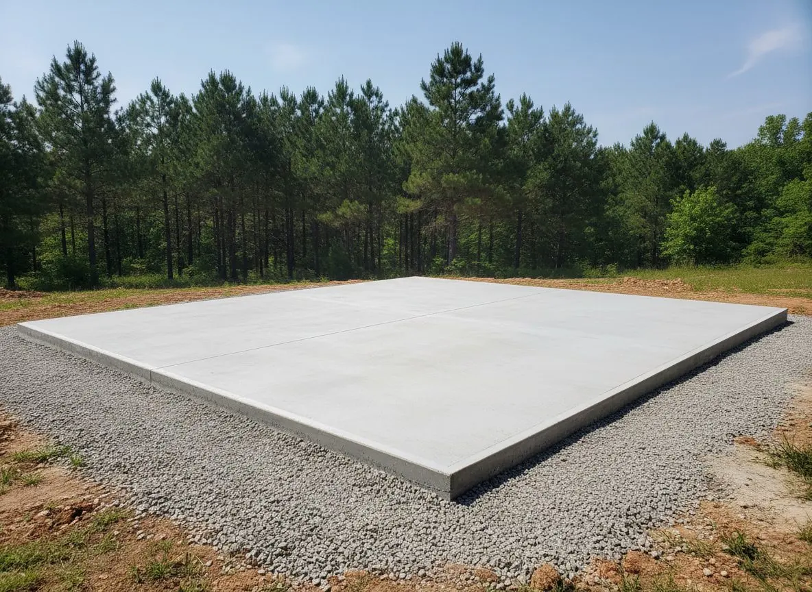 Workshop slab and footings in Maumelle
